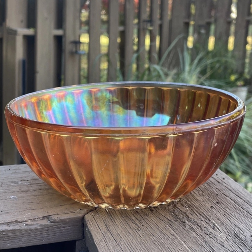 Vintage Marigold Carnival Glass 7.5" Serving Bowl
